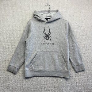 SPYDER Boy's Gray / Black Hoodie Size L 10-12 Ski Winter Mountain Sports